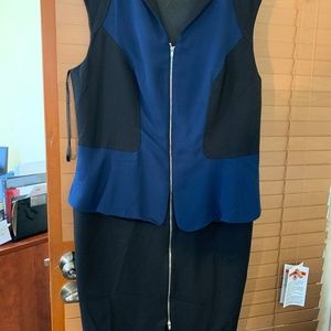 MYNT 1972 Sleeveless Navy Blue/Black Zipper Dress